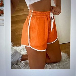 Comfy orange Amazon shorts never worn!!